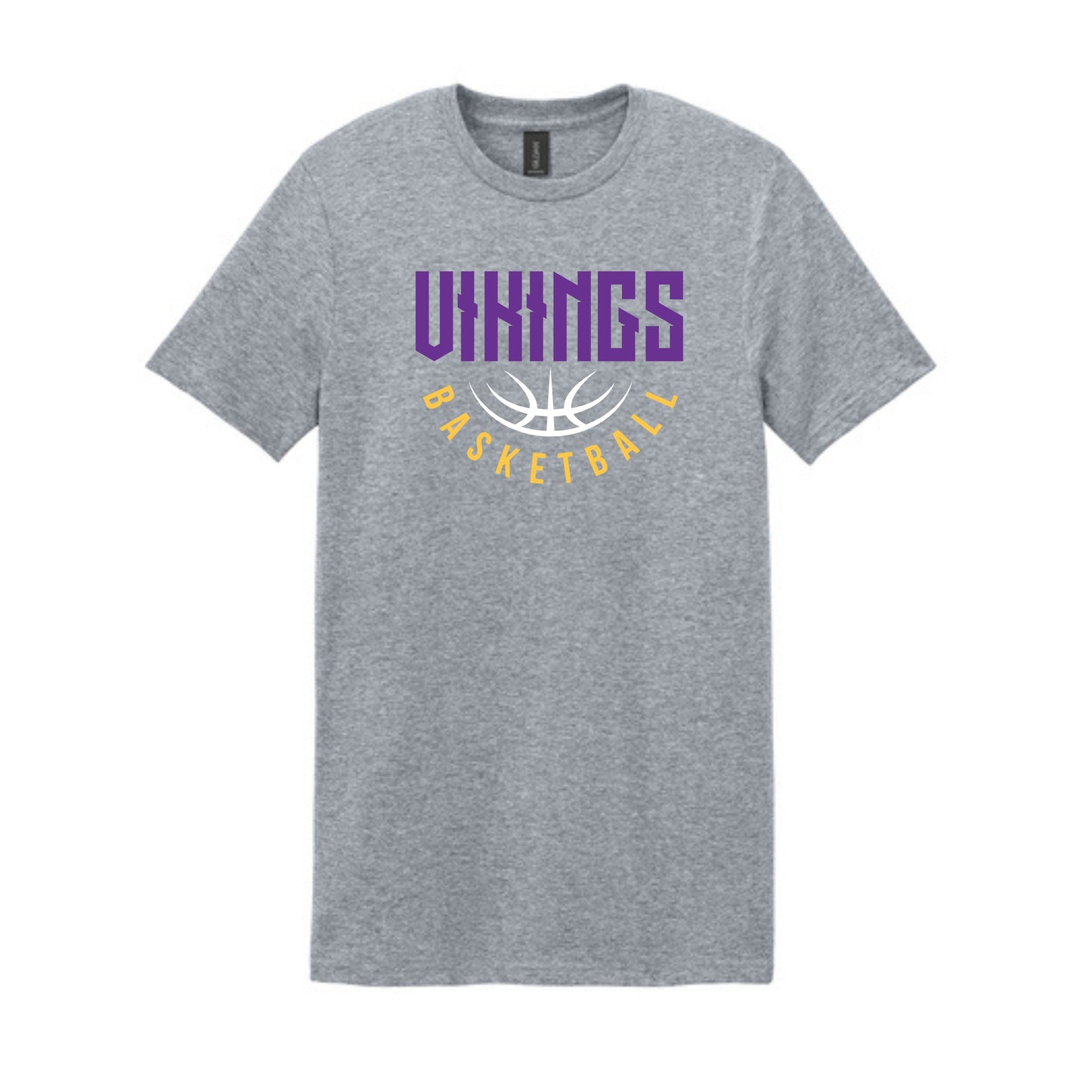 Rounded Vikings Basketball Tee (Other Shirt Styles Available)