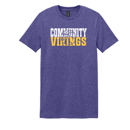 Community Vikings Basketball Cutout PURPLE Tee (Other Shirt Styles Available)