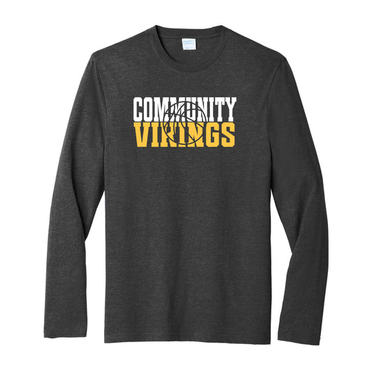 Community Vikings Basketball Cutout Long Sleeve Tee (Other Shirt Styles Available)