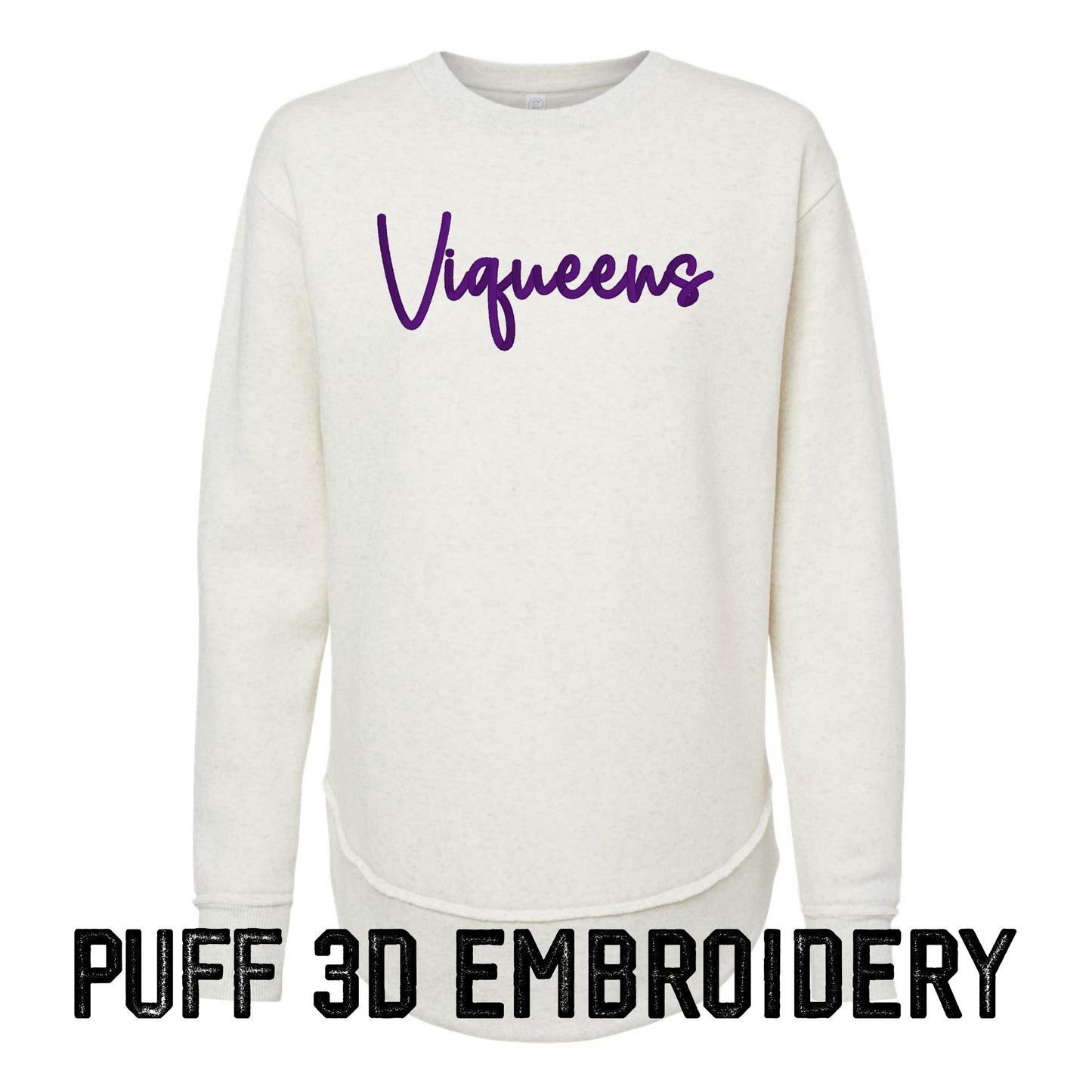 Women's Puff Embroidered Crew – Vikings or Viqueens