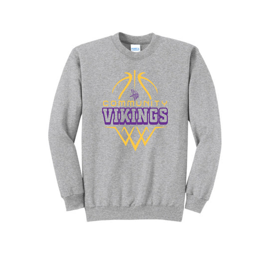 Community Vikings Basketball Hoop Crewneck Sweatshirt (Other Shirt Styles Available)