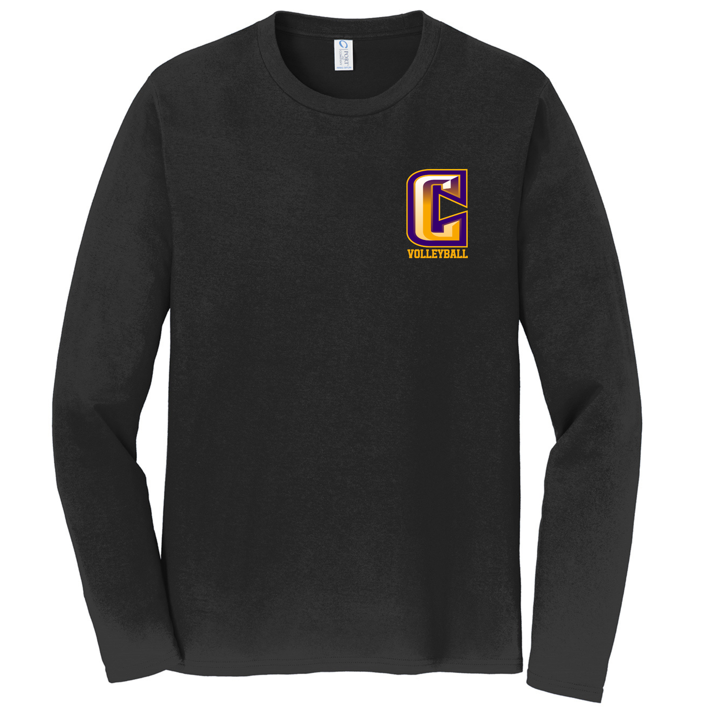 Volleyball Port & Co Fan Favorite Long Sleeve Tee Black