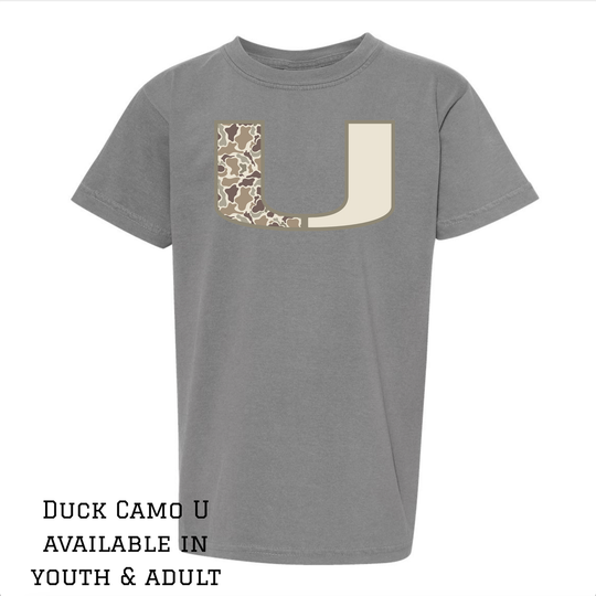 Duck Camo U Comfort Color Tshirt- Community Vikings- Grey - Youth & Adult