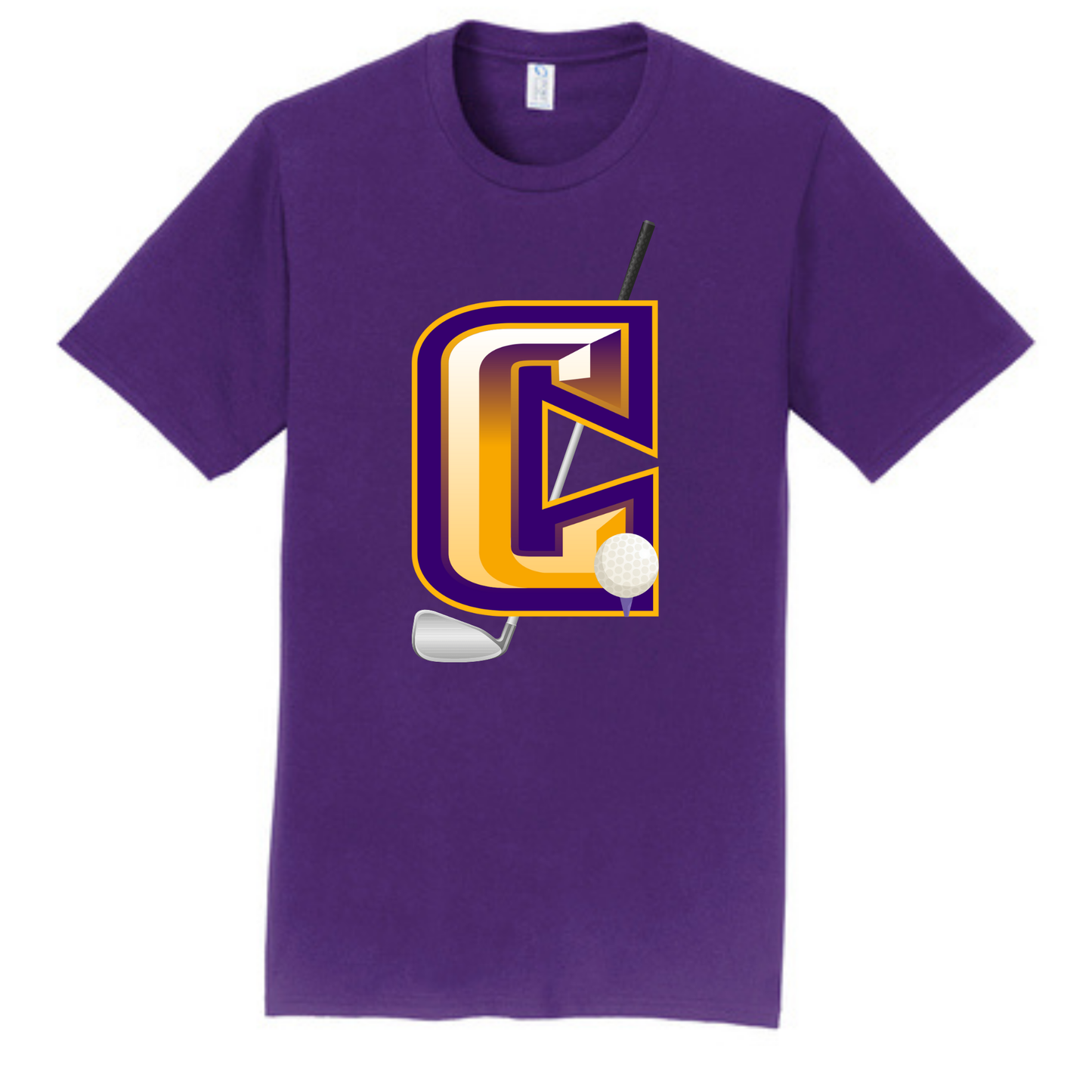 Golf Icon Port & Co Fan Favorite Tee- Printed Purple