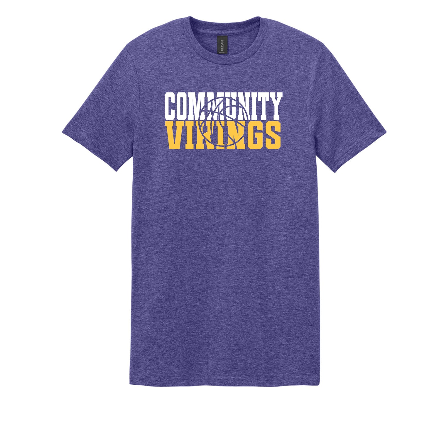 Community Vikings Basketball Cutout PURPLE Tee (Other Shirt Styles Available)