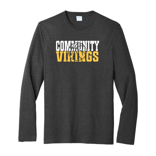 Community Vikings Basketball Cutout Long Sleeve Tee (Other Shirt Styles Available)