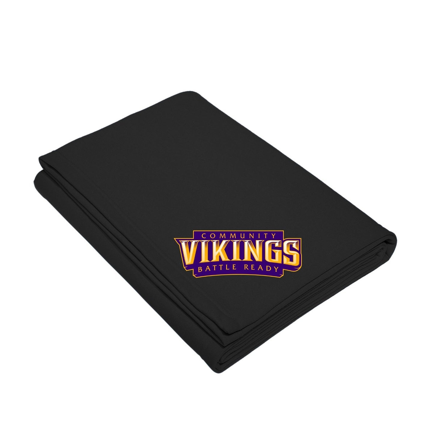 Community Vikings Battle Ready Word Logo Fleece Blanket – Bold Black Edition
