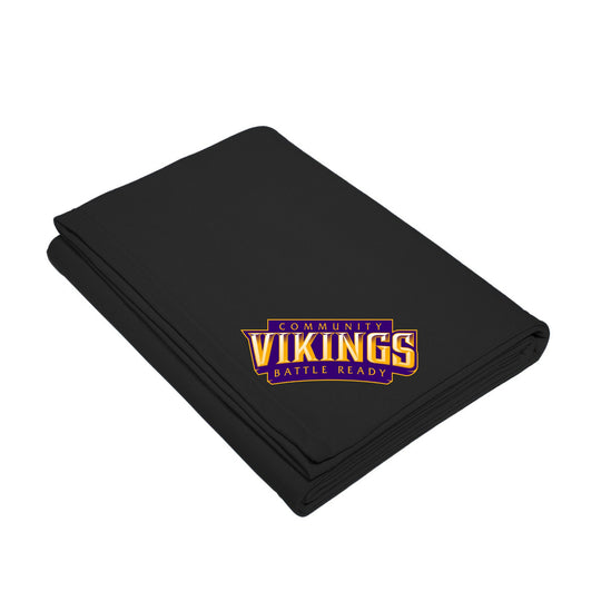 Community Vikings Battle Ready Word Logo Fleece Blanket – Bold Black Edition