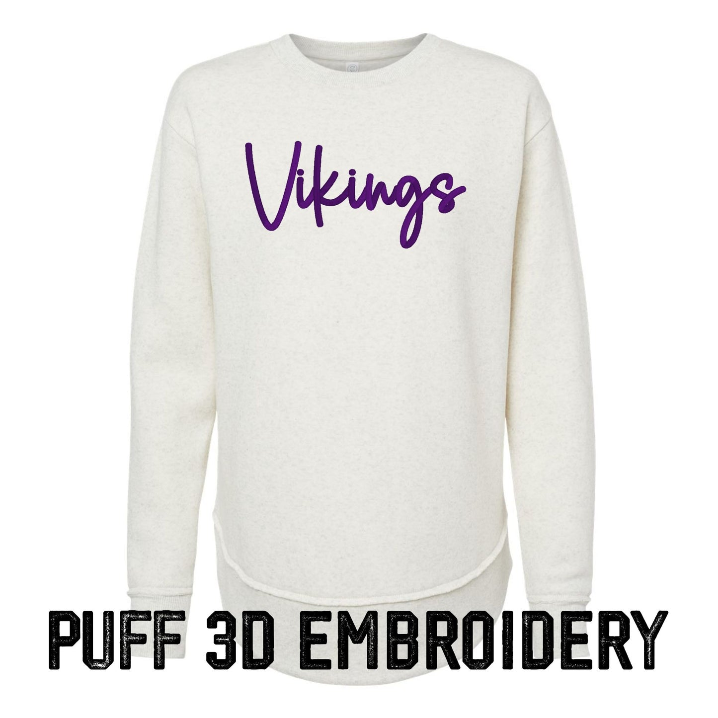 Women's Puff Embroidered Crew – Vikings or Viqueens