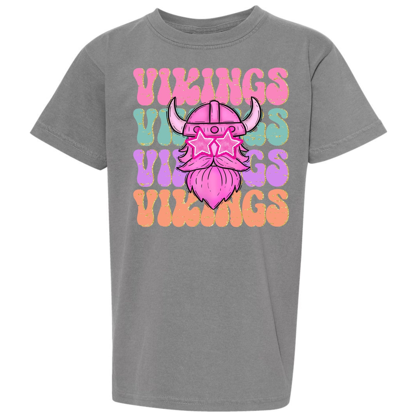 Colorful Vikings with Star Eye Print Tee – Youth & Adult