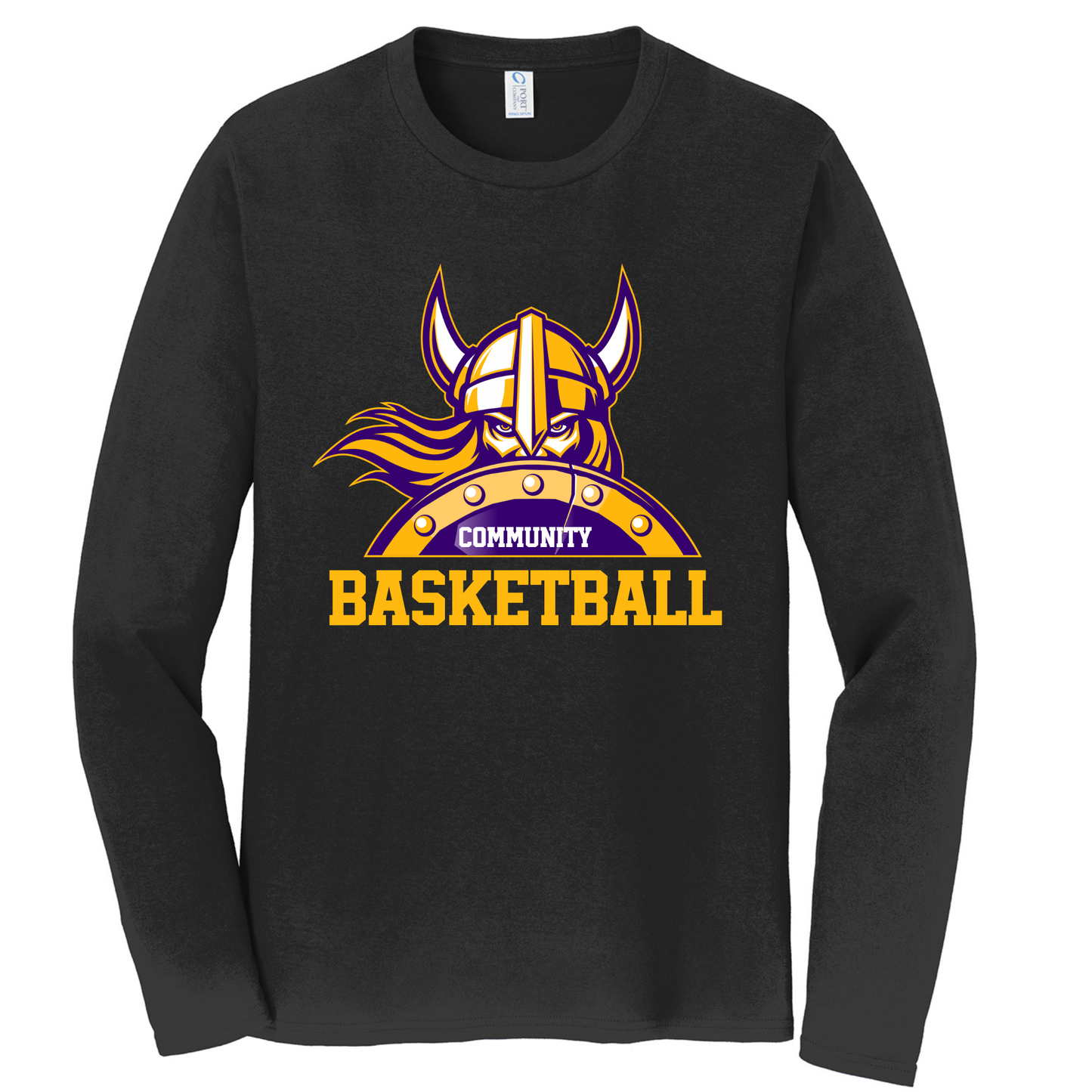 Basketball Port & Co Fan Favorite Long Sleeve Tee Black