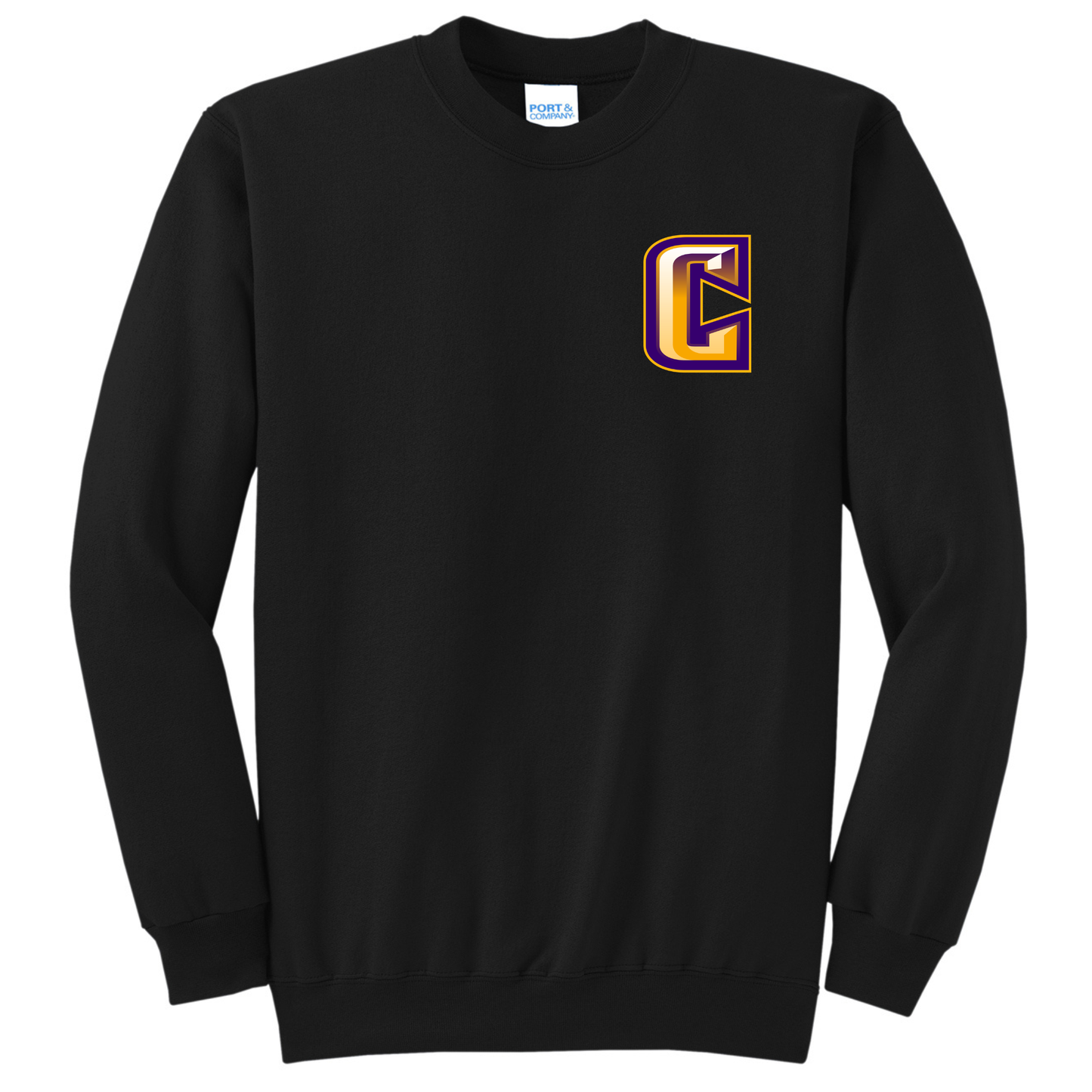 C Printed Crewneck Sweatshirt- Black