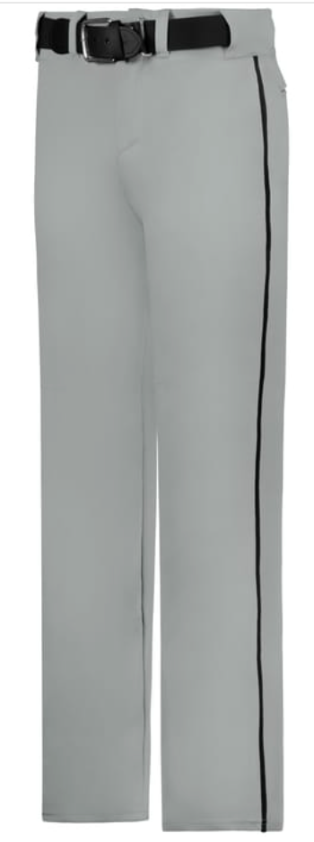 Gray with Black Braid Pants (Open Bottom 605WLB)