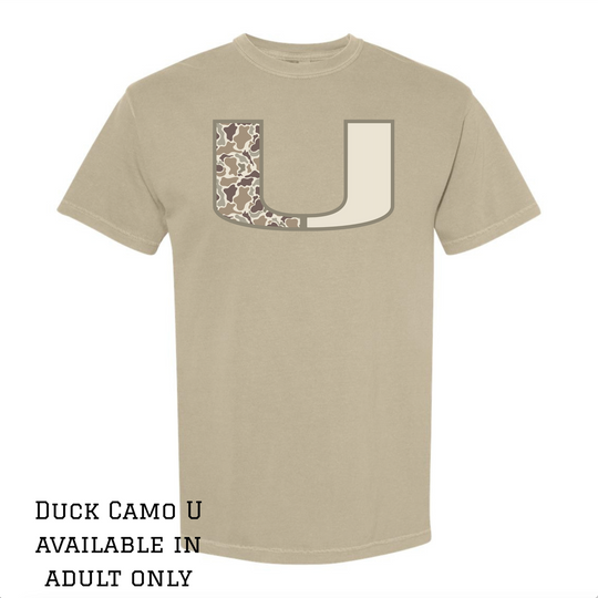 Duck Camo U Comfort Color Tshirt- Community Vikings- Khaki - Adult Only