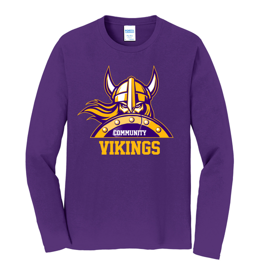 VIKINGS Port & Co Fan Favorite Long Sleeve Tee Purple