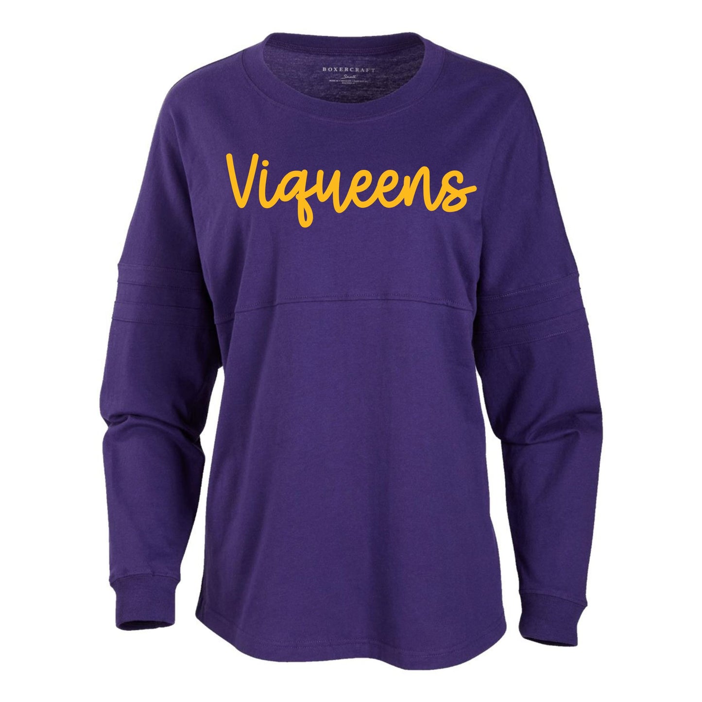 Women’s Pom Pom Long Sleeve Jersey T-Shirt – Viqueens or Vikings – Adult Only