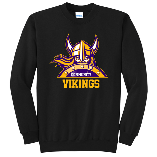 VIKINGS Printed Crewneck Sweatshirt- Black