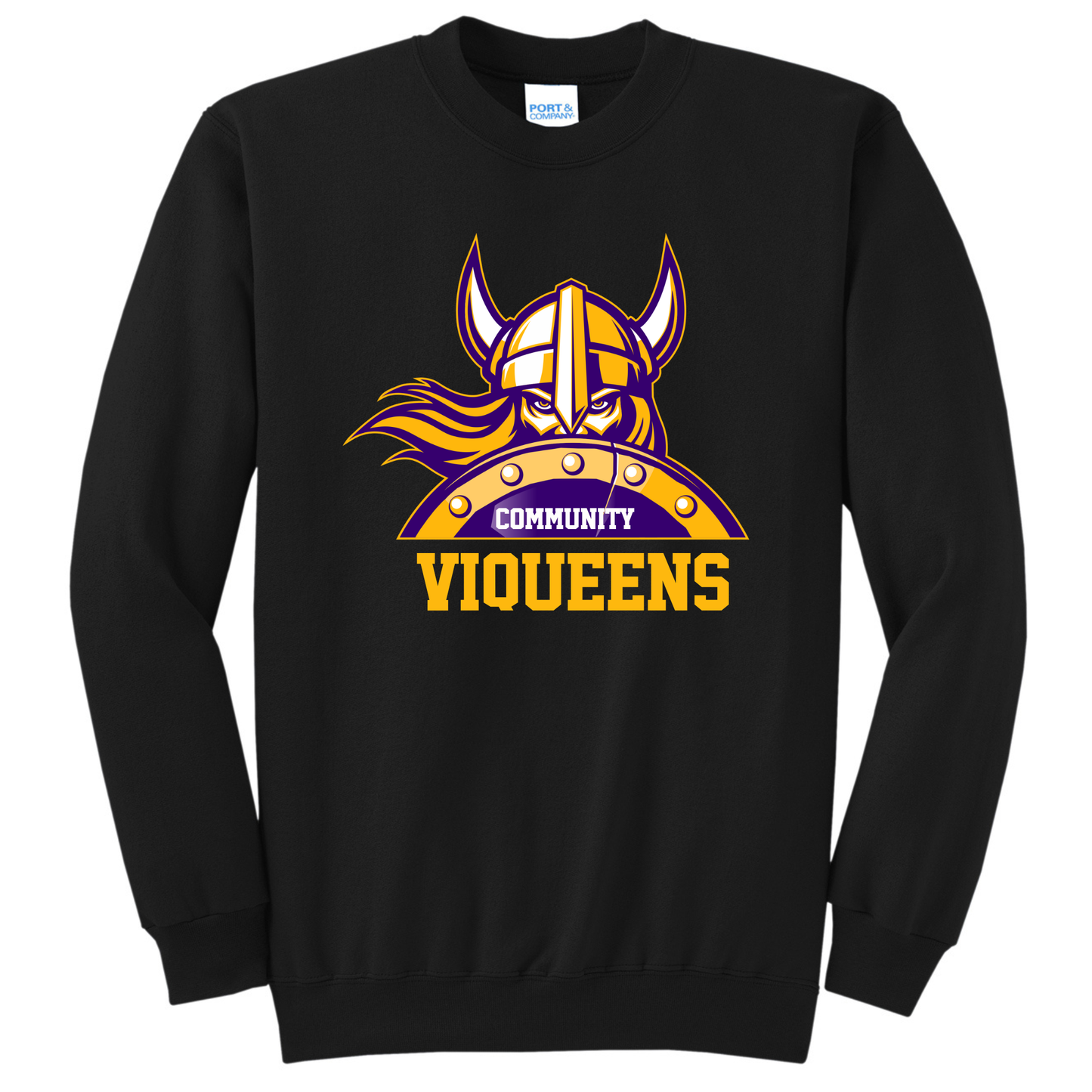 VIQUEENS Printed Crewneck Sweatshirt Black