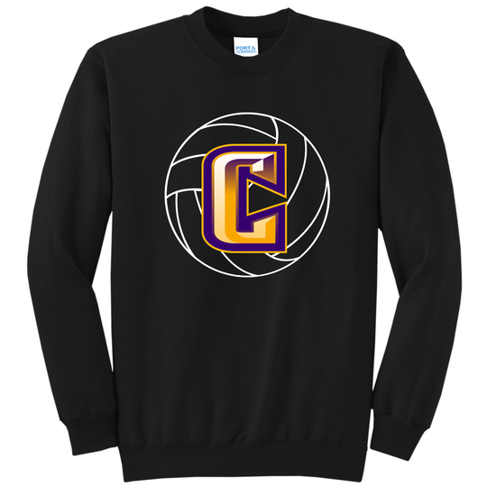 Volleyball Printed Crewneck Sweatshirt- Black