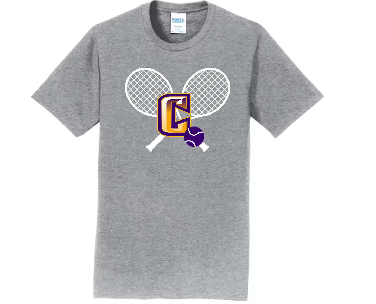Tennis Icon Heather Grey Port & Co Fan Favorite Tee