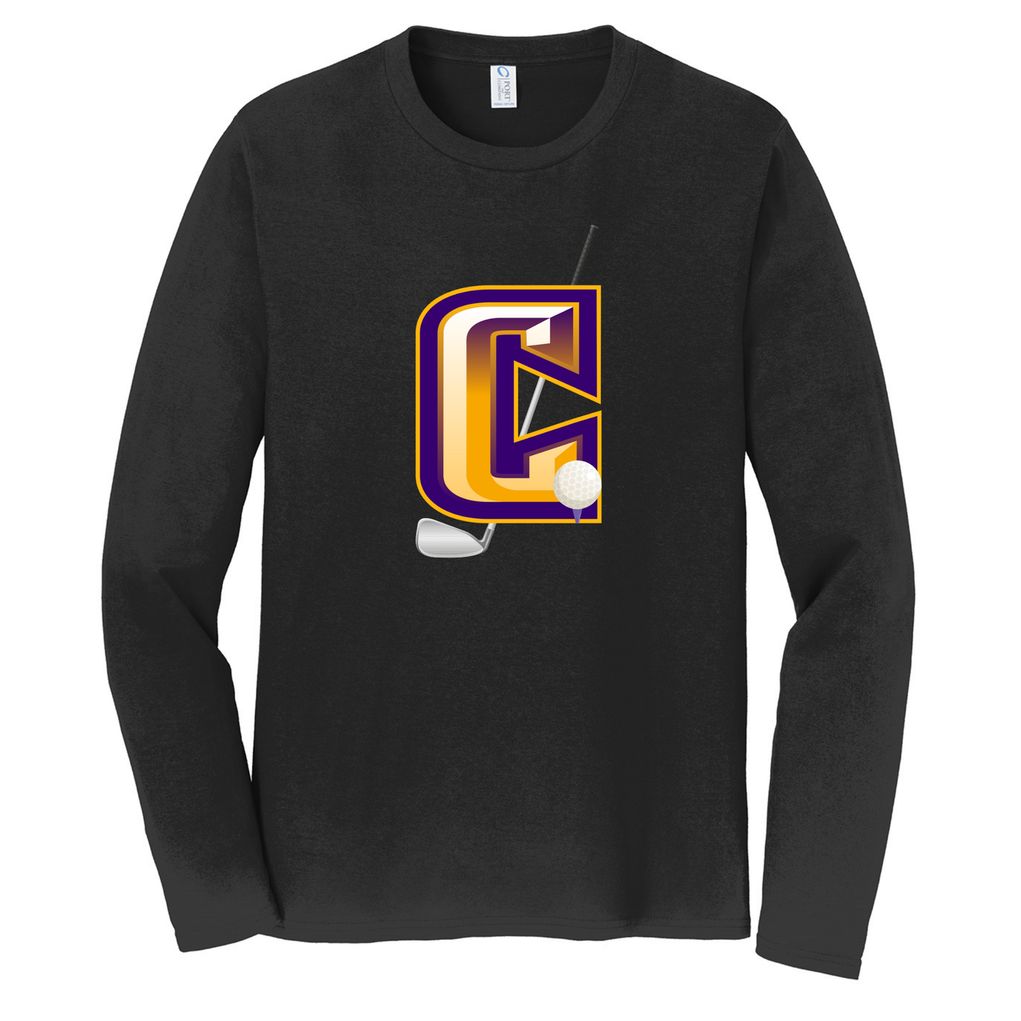 Golf Icon Port & Co Fan Favorite Long Sleeve Tee Black