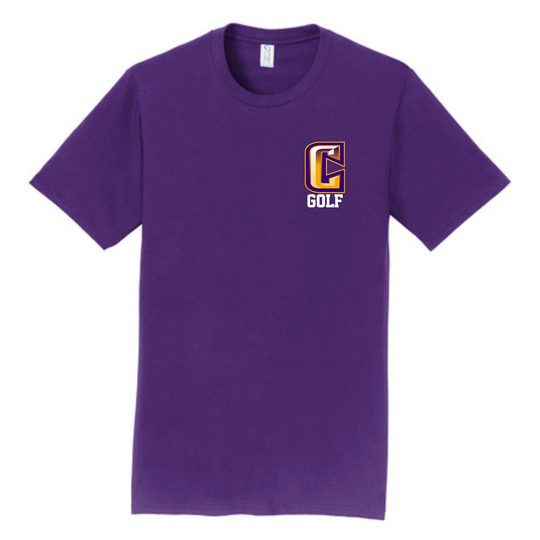 Golf Port & Co Fan Favorite Tee- Printed Purple