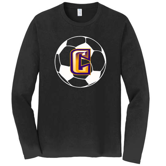 Soccer Icon Port & Co Fan Favorite Long Sleeve Tee Black