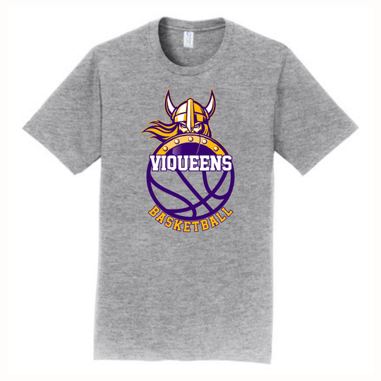 Viqueens Basketball Icon Heather Grey Port & Co Fan Favorite Tee